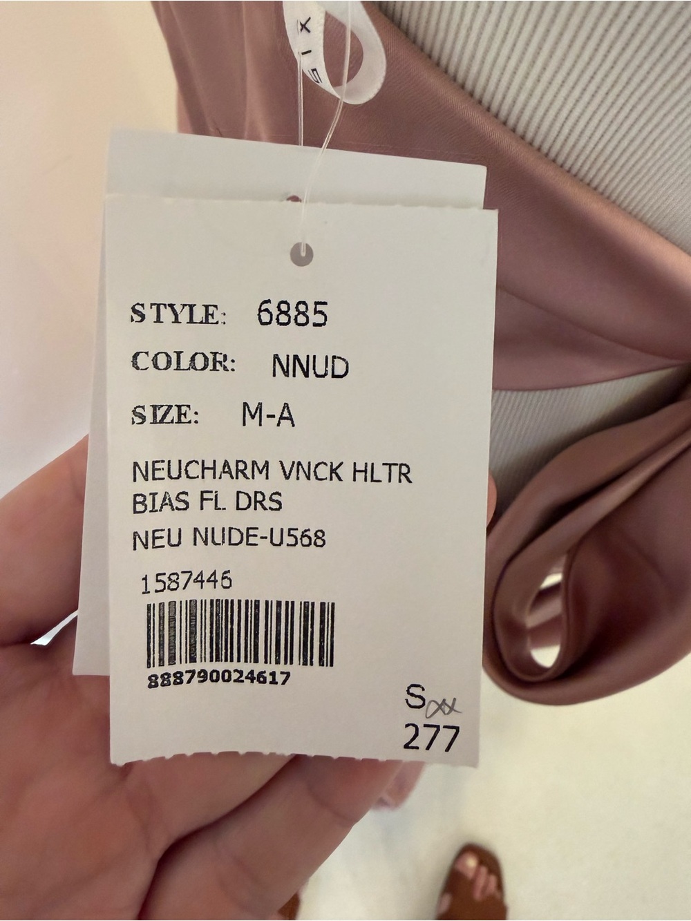 Backless Satin Halter Maxi Dress in Dusty Rose - Picture 3 of 4